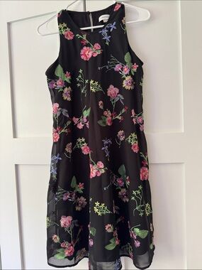 Calvin Klein | Dresses | Calvin Klein Floral Print Hibiscus Belted A Line  Sleeveless Midi Dress Size 6 | Poshmark